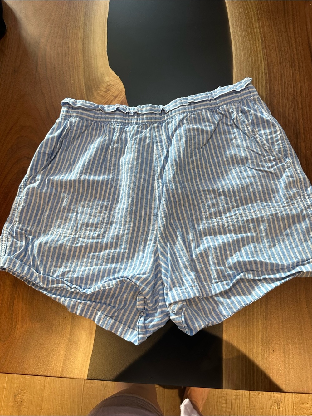 Blue & White Striped Women’s Boxer Shorts